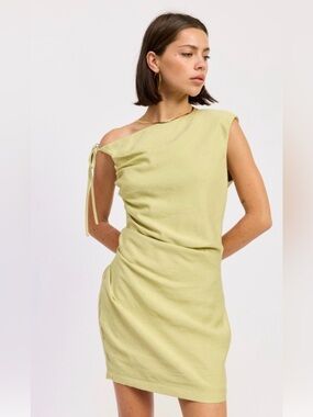 Emory Park One-Shoulder Tie Dress in Sage